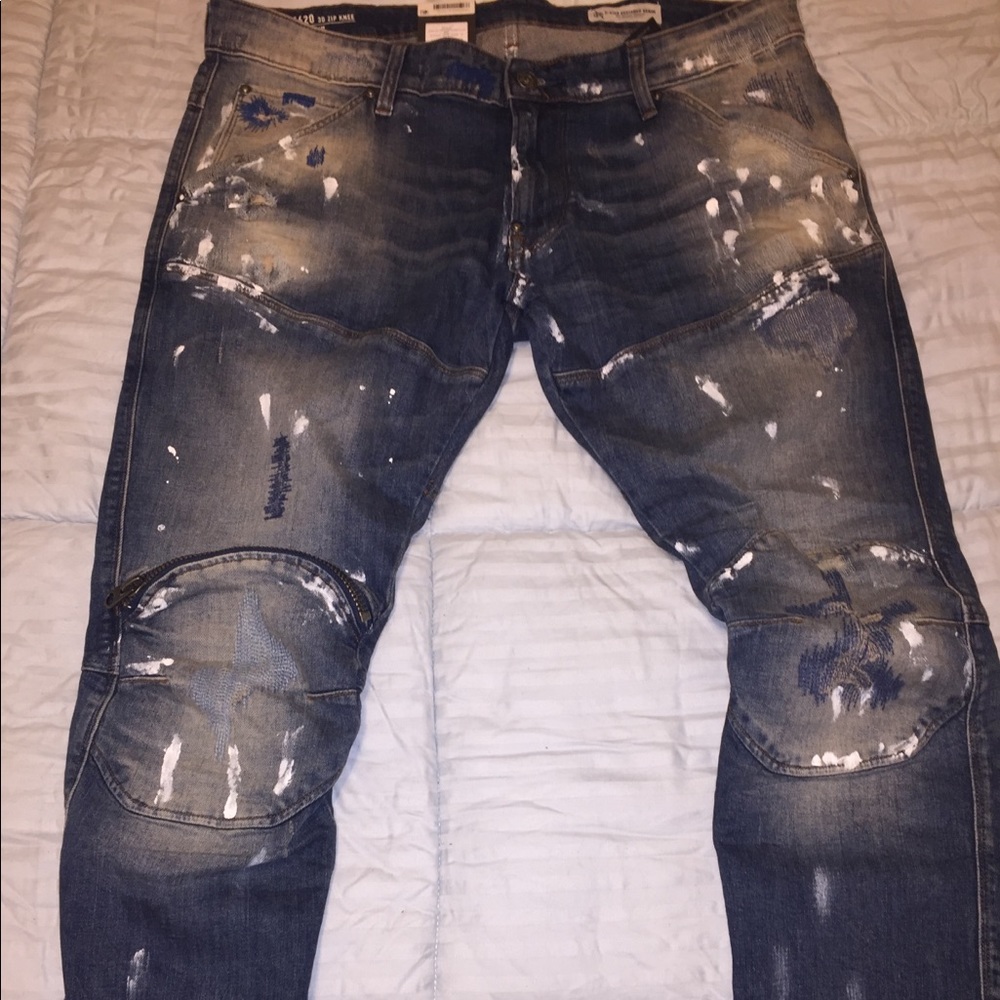 G star jeans and t shirt